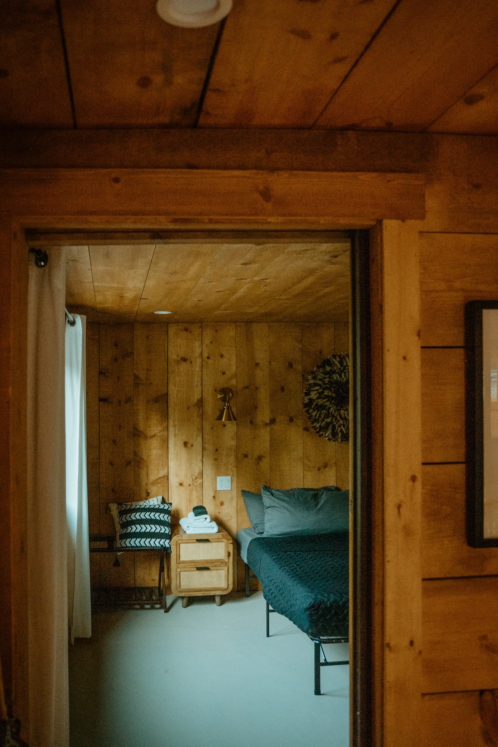 Cozy cabin bedroom