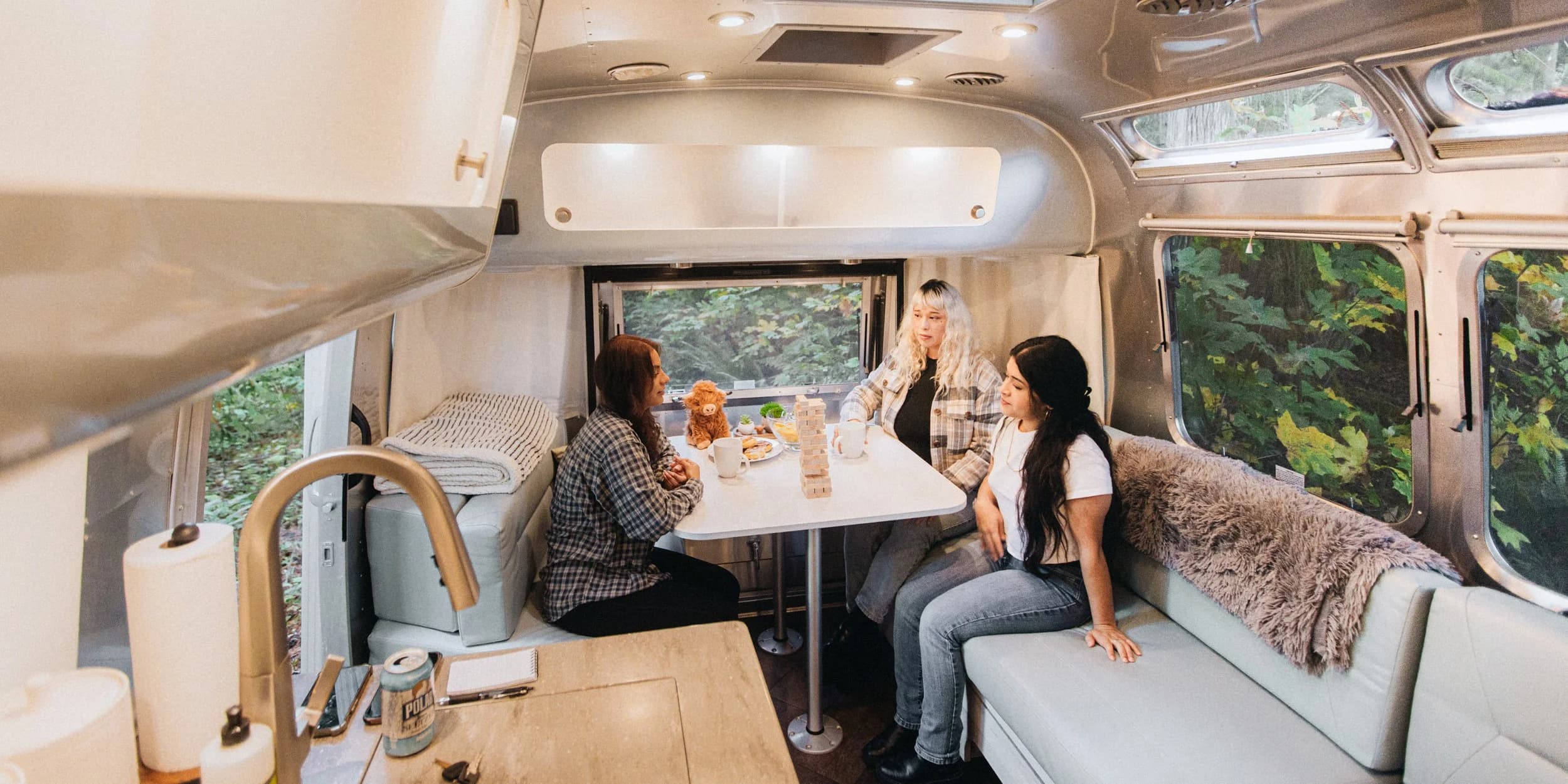 Inside the Airstream dining area